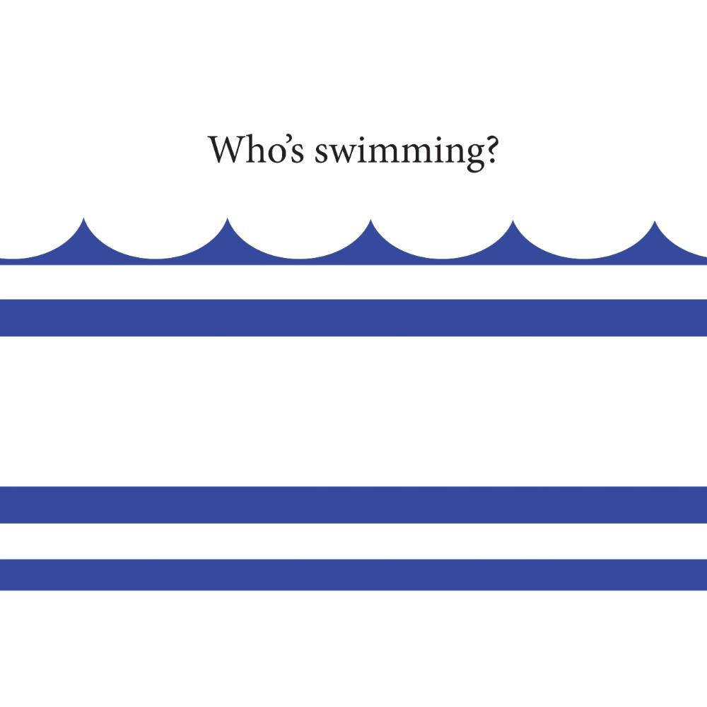 BSEID Children's Coloring Paper Placemat Pad features blue waves and "Who's swimming?" for a playful mealtime.
