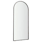 tall black metal frame brass clips arched mirror