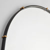 tall black metal frame brass clips arched mirror