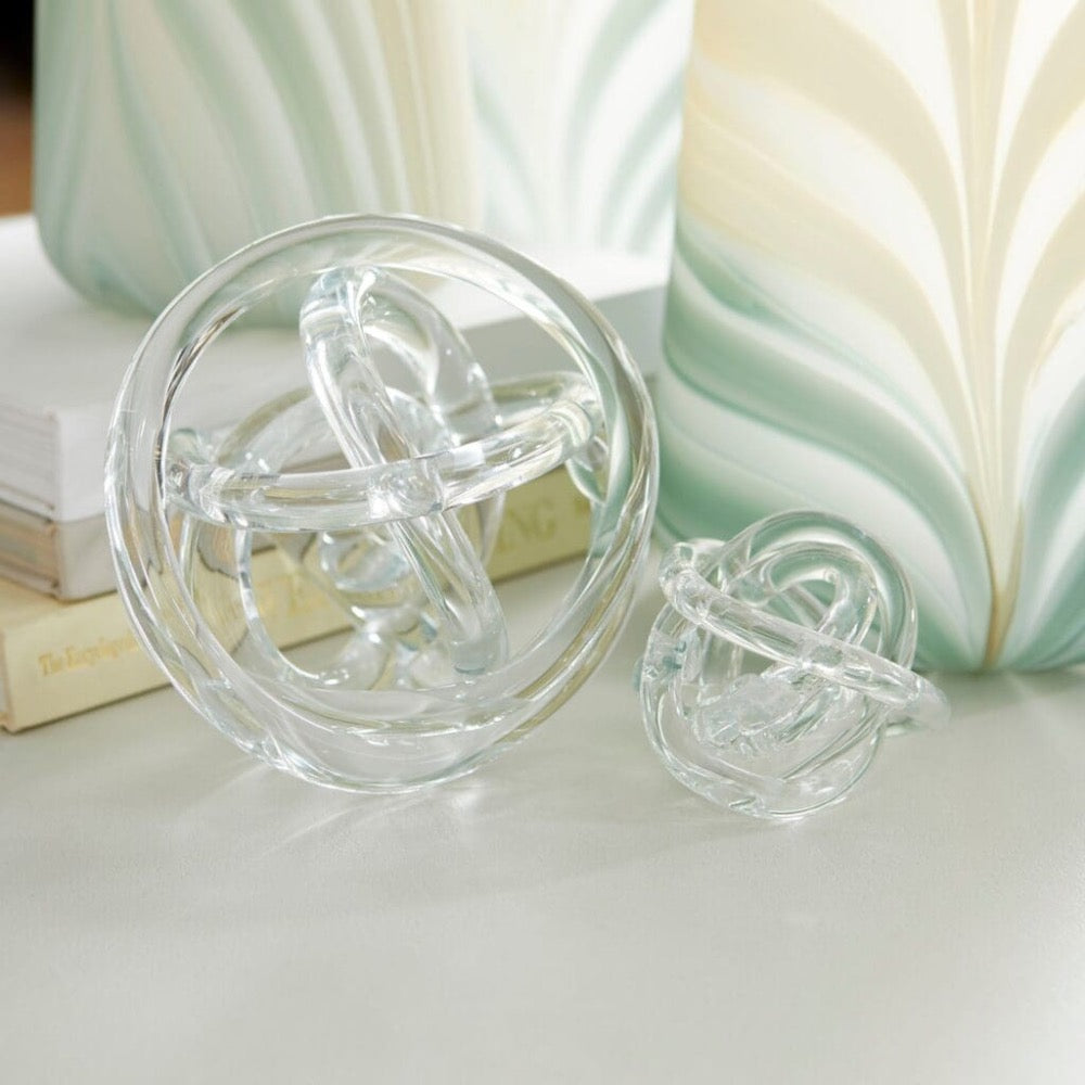 decor clear glass modern twisted knot sillhouette