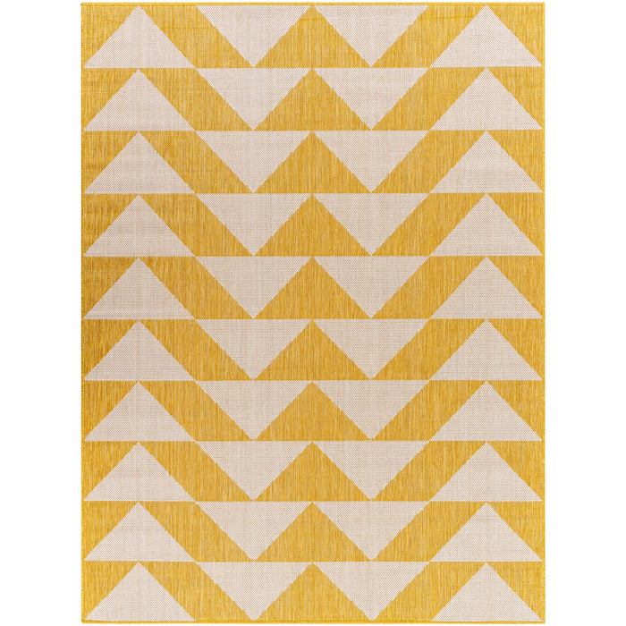 area rug triangle pattern yellow