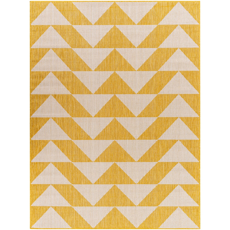 area rug triangle pattern yellow
