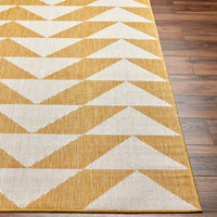 area rug triangle pattern yellow
