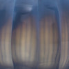 hand blown glass round vase opalescent smoke blue