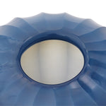 hand blown glass round vase opalescent smoke blue