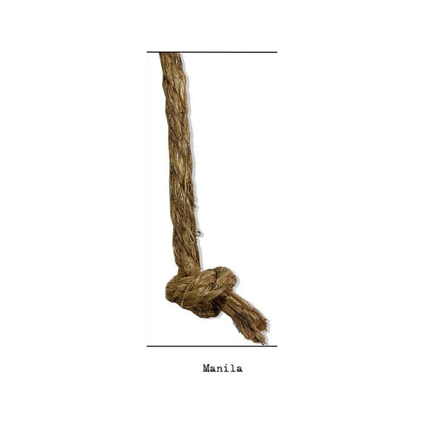 A detail of the Art Print Frameless Rope + Steel Hangers by Barloga Studios showcases a rustic Manila rope seamlessly hanging against a white background.