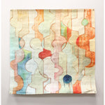 geometric modern paper wall art orange aqua pink