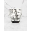 black and white decorative print cups gold rim