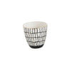 black and white decorative print cups gold rim