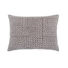 lumbar accent pillow brown white block-printed linen 