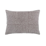 lumbar accent pillow brown white block-printed linen 