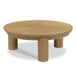 cocktail table round low natural oak