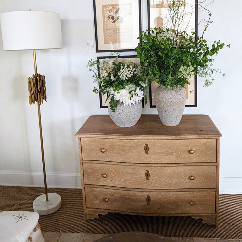 storage chests three drawer oak solid veneer bronze hardware