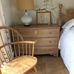 storage chests three drawer oak solid veneer bronze hardware