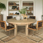 round dining table lime wash natural oak