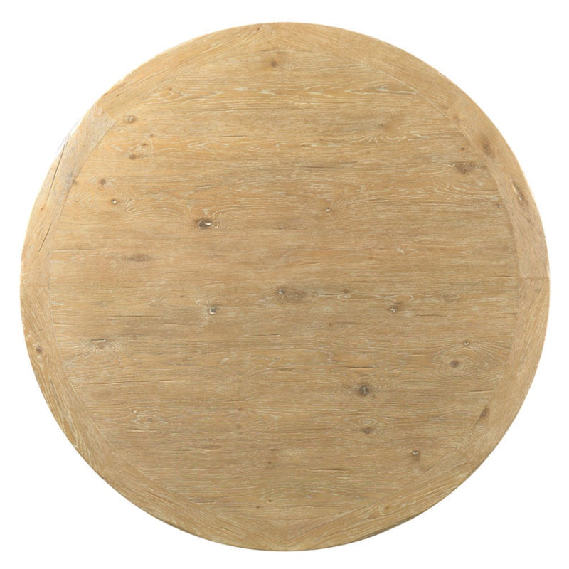 round dining table lime wash natural oak