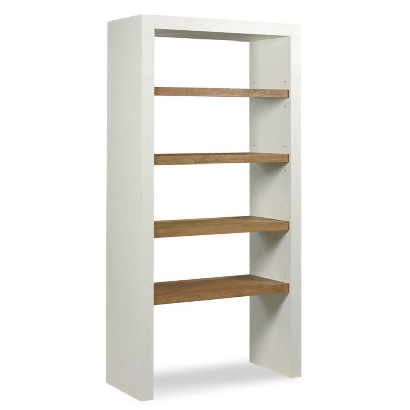 bookcase adjustable shelves natural white oak