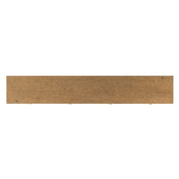 Top view of a rectangular wooden console table with a natural brown wood grain texture, shown horizontally against a plain white background.