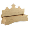 limewash finish wood bench natural carved