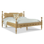 oak bed queen natural wood carved details rope edge limewash