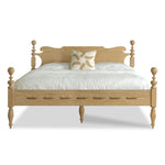 oak bed queen natural wood carved details rope edge limewash