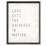 love sets the universe framed wall art