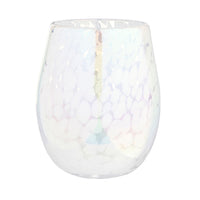 stemless wine glasses white spotted