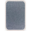area rug machine woven blue cream edge rounded