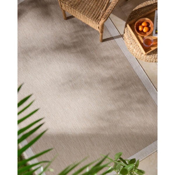 area rug machine woven neutral tan cream edge rounded