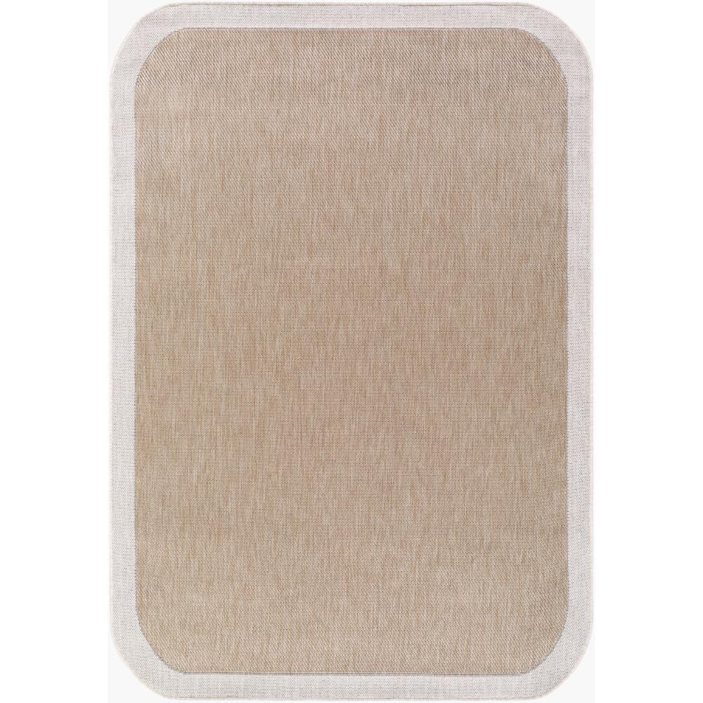 area rug machine woven neutral tan cream edge rounded