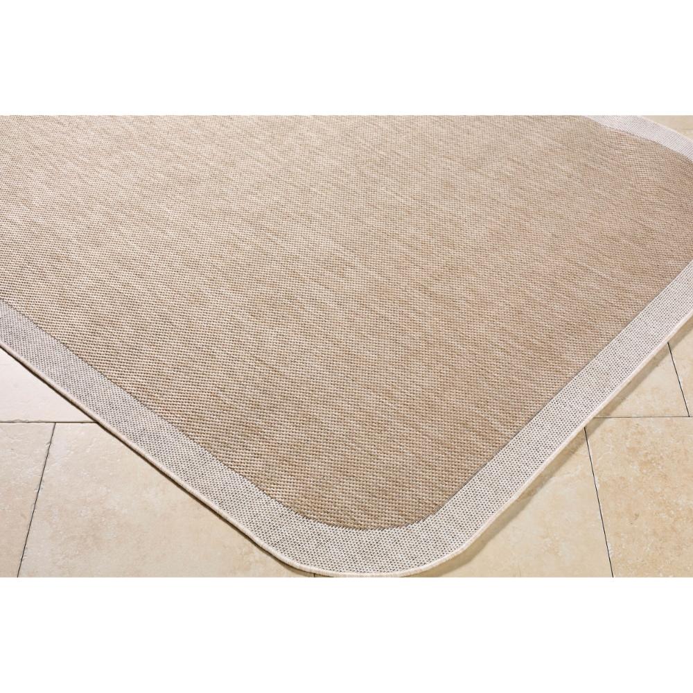 area rug machine woven neutral tan cream edge rounded