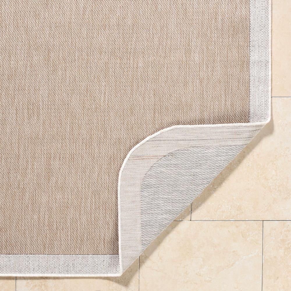 area rug machine woven neutral tan cream edge rounded