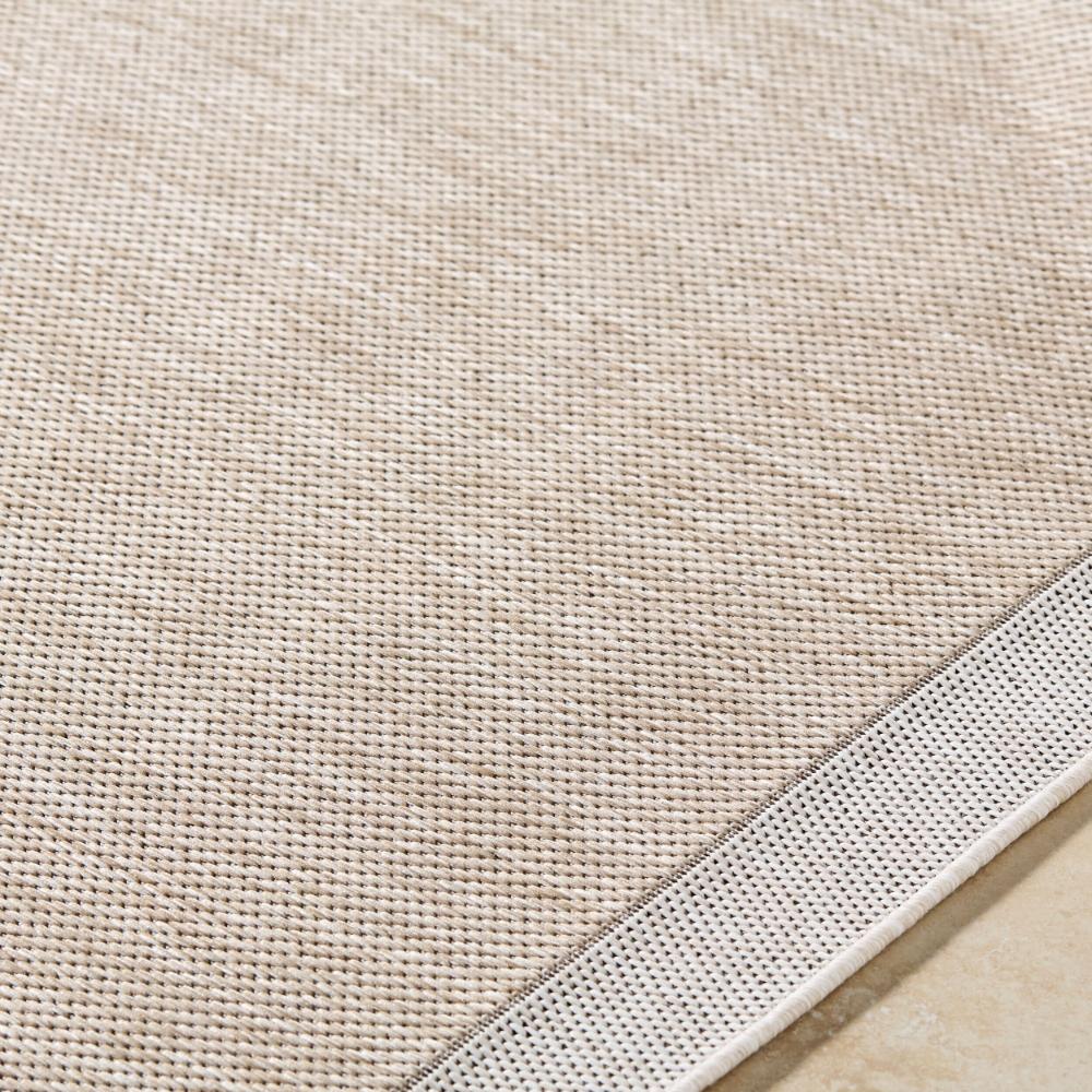 area rug machine woven neutral tan cream edge rounded