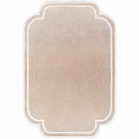 area rug machine woven natural cream scalloped edge 