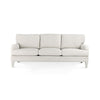 sofa three cushion white upholstered fabric handmade