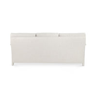 sofa three cushion white upholstered fabric handmade