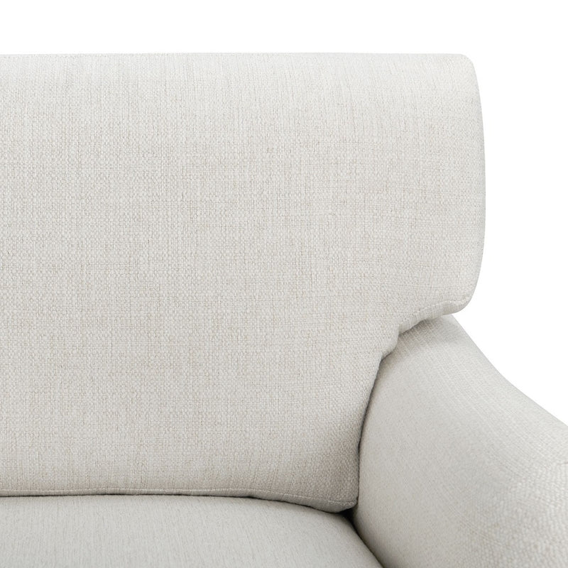 sofa three cushion white upholstered fabric handmade