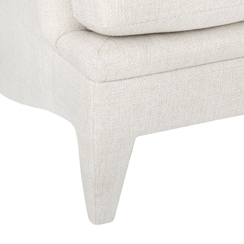 sofa three cushion white upholstered fabric handmade