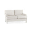 loveseat two cushion white upholstered fabric handmade