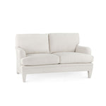 loveseat two cushion white upholstered fabric handmade