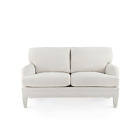 loveseat two cushion white upholstered fabric handmade