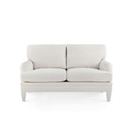 loveseat two cushion white upholstered fabric handmade