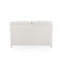 loveseat two cushion white upholstered fabric handmade