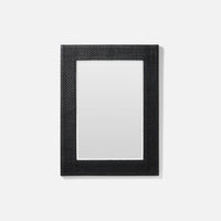 Black woven picture frame on a white background