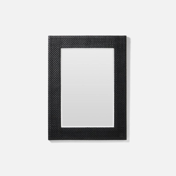 Black woven picture frame on a white background