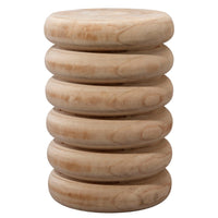round wood discs side table natural finish