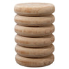 round wood discs side table natural finish