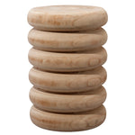 round wood discs side table natural finish