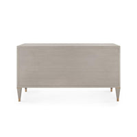 Taupe Gray 6 drawer extra large dresser bronze pulls