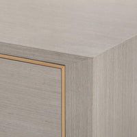 Taupe Gray 6 drawer extra large dresser bronze pulls